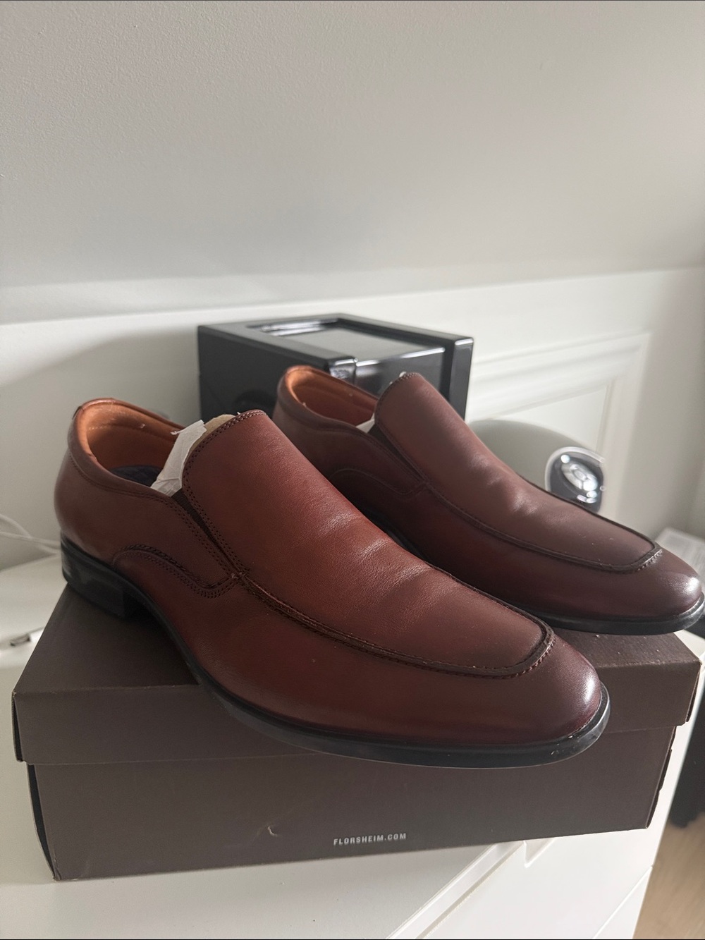 Florsheim Men's Chestnut Brown Leather Slip-On Loafers